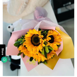 Romántico de 5 girasoles