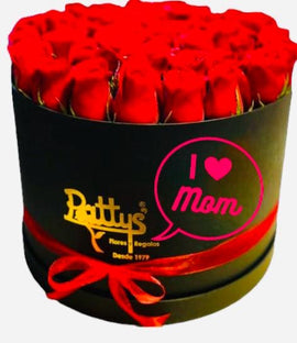 Caja redonda de rosas