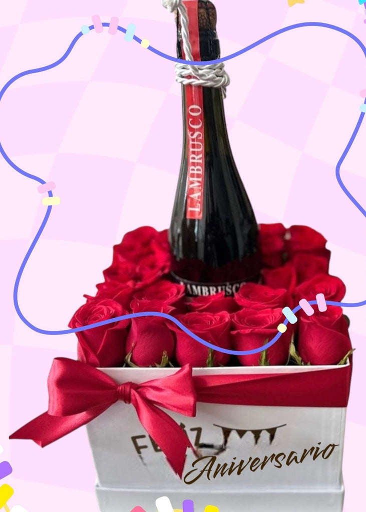 Flowers box & vino