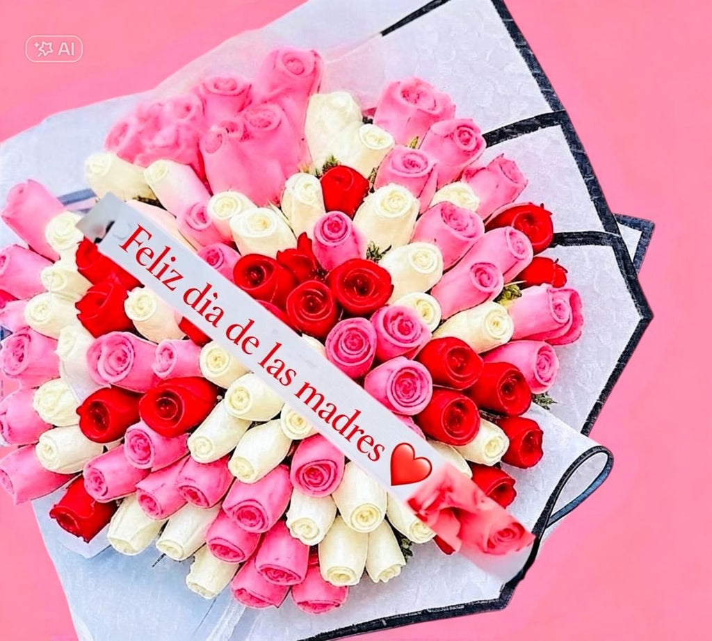 Romántico ramo de 100 rosas
